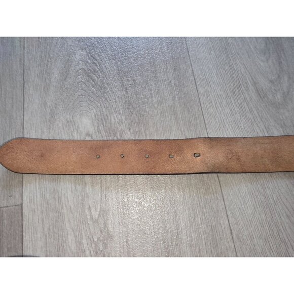 Mens Full Grain Leather Belt With Silver Buckle - Size 40 - Picture 4 of 4